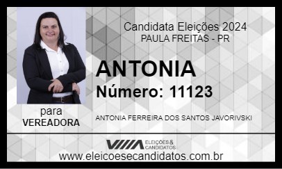 Candidato ANTONIA 2024 - PAULA FREITAS - Eleições