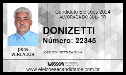 Candidato DONIZETTI 2024 - ALVORADA DO SUL - Eleições