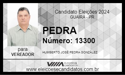 Candidato PEDRA 2024 - GUAÍRA - Eleições