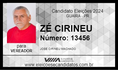 Candidato ZÉ CIRINEU 2024 - GUAÍRA - Eleições