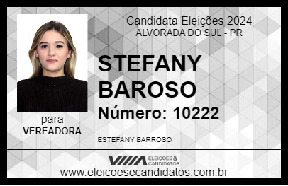 Candidato ESTEFANY BARROSO 2024 - ALVORADA DO SUL - Eleições