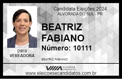 Candidato BEATRIZ FABIANO 2024 - ALVORADA DO SUL - Eleições