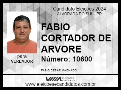 Candidato FABIO CORTADOR DE ARVORE 2024 - ALVORADA DO SUL - Eleições