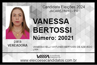 Candidato VANESSA BERTOSSI 2024 - JACAREZINHO - Eleições