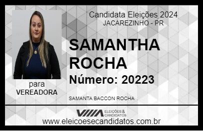 Candidato SAMANTHA BACCON 2024 - JACAREZINHO - Eleições