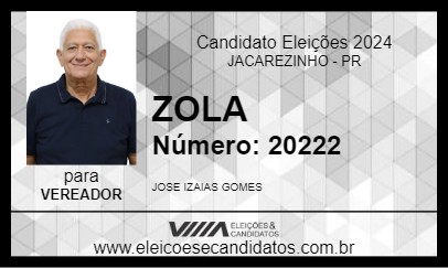 Candidato ZOLA 2024 - JACAREZINHO - Eleições