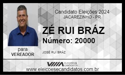 Candidato ZÉ RUI BRÁZ 2024 - JACAREZINHO - Eleições