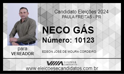 Candidato NECO GÁS 2024 - PAULA FREITAS - Eleições