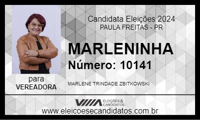 Candidato MARLENINHA 2024 - PAULA FREITAS - Eleições