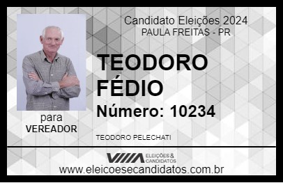 Candidato TEODORO FÉDIO 2024 - PAULA FREITAS - Eleições