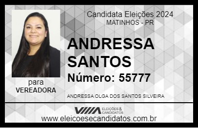 Candidato ANDRESSA SANTOS 2024 - MATINHOS - Eleições