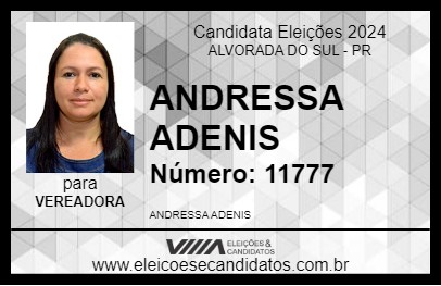 Candidato ANDRESSA ADENIS 2024 - ALVORADA DO SUL - Eleições