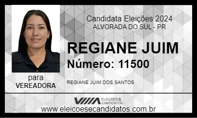 Candidato REGIANE JUIM 2024 - ALVORADA DO SUL - Eleições