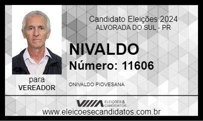 Candidato NIVALDO 2024 - ALVORADA DO SUL - Eleições