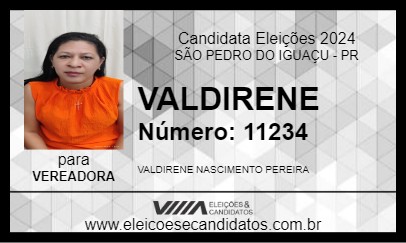 Candidato VALDIRENE 2024 - SÃO PEDRO DO IGUAÇU - Eleições