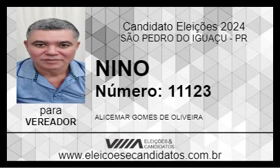 Candidato NINO 2024 - SÃO PEDRO DO IGUAÇU - Eleições