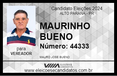 Candidato MAURINHO BUENO 2024 - ALTO PARANÁ - Eleições