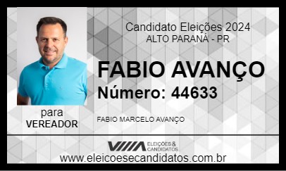 Candidato FABIO AVANÇO 2024 - ALTO PARANÁ - Eleições