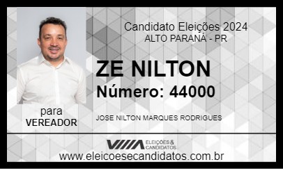 Candidato ZE NILTON 2024 - ALTO PARANÁ - Eleições