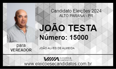 Candidato JOÃO TESTA 2024 - ALTO PARANÁ - Eleições