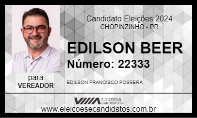 Candidato EDILSON BEER 2024 - CHOPINZINHO - Eleições