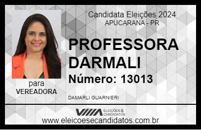 Candidato PROFESSORA DAMARLI 2024 - APUCARANA - Eleições