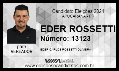 Candidato EDER ROSSETTI 2024 - APUCARANA - Eleições