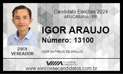 Candidato IGOR ARAUJO 2024 - APUCARANA - Eleições