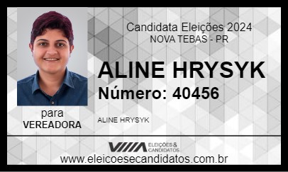 Candidato ALINE HRYSYK 2024 - NOVA TEBAS - Eleições