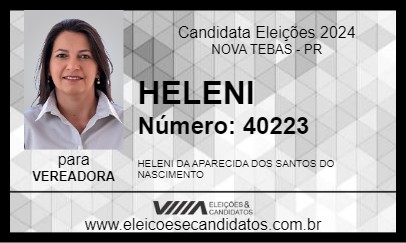 Candidato HELENI 2024 - NOVA TEBAS - Eleições