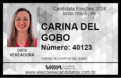 Candidato CARINA DEL GOBO 2024 - NOVA TEBAS - Eleições