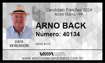 Candidato ARNO BACK 2024 - NOVA TEBAS - Eleições