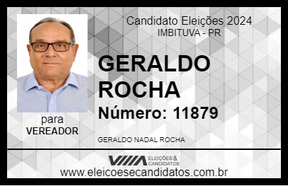 Candidato GERALDO ROCHA 2024 - IMBITUVA - Eleições