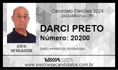 Candidato DARCI PRETO 2024 - JAGUARIAÍVA - Eleições