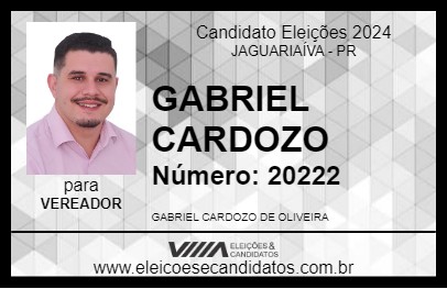 Candidato GABRIEL CARDOZO 2024 - JAGUARIAÍVA - Eleições