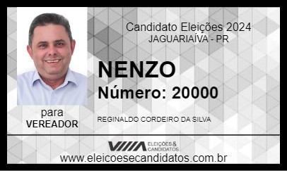 Candidato NENZO 2024 - JAGUARIAÍVA - Eleições