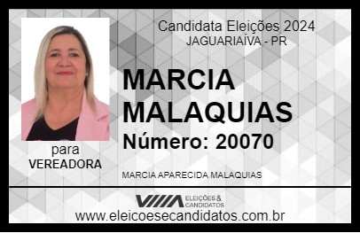 Candidato MARCIA MALAQUIAS 2024 - JAGUARIAÍVA - Eleições