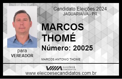 Candidato MARCOS THOMÉ 2024 - JAGUARIAÍVA - Eleições