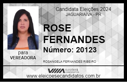 Candidato ROSE FERNANDES 2024 - JAGUARIAÍVA - Eleições