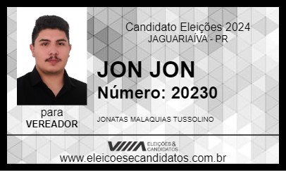 Candidato JON JON 2024 - JAGUARIAÍVA - Eleições