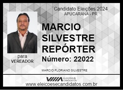 Candidato MARCIO SILVESTRE REPÓRTER 2024 - APUCARANA - Eleições