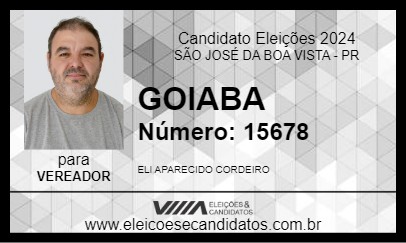 Candidato GOIABA 2024 - SÃO JOSÉ DA BOA VISTA - Eleições