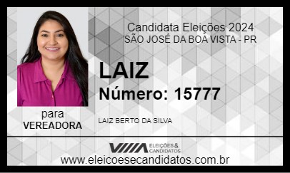 Candidato LAIZ 2024 - SÃO JOSÉ DA BOA VISTA - Eleições