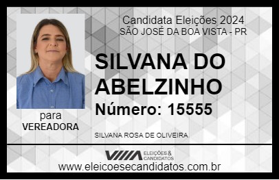 Candidato SILVANA DO ABELZINHO 2024 - SÃO JOSÉ DA BOA VISTA - Eleições