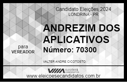 Candidato ANDREZIM DOS APLICATIVOS 2024 - LONDRINA - Eleições