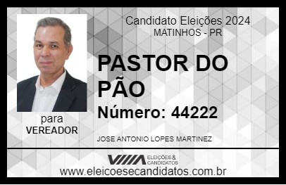 Candidato PASTOR DO PÃO 2024 - MATINHOS - Eleições