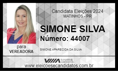 Candidato SIMONE SILVA 2024 - MATINHOS - Eleições