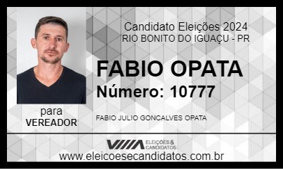 Candidato FABIO OPATA 2024 - RIO BONITO DO IGUAÇU - Eleições