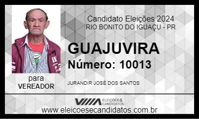 Candidato GUAJUVIRA 2024 - RIO BONITO DO IGUAÇU - Eleições