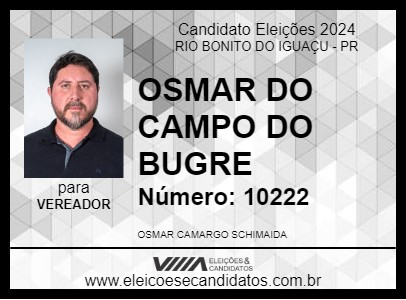 Candidato OSMAR DO CAMPO DO BUGRE 2024 - RIO BONITO DO IGUAÇU - Eleições